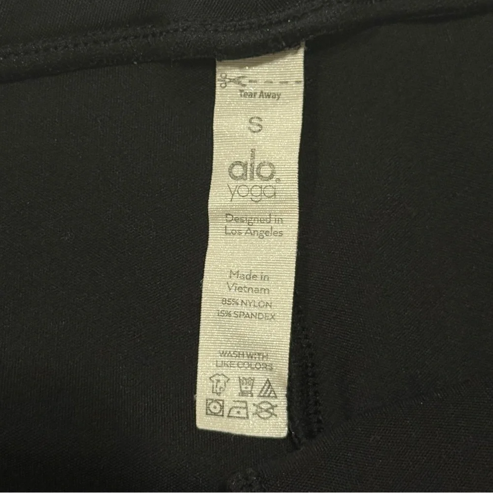 Alo Yoga Zip It Flare Leggings Pants High Waisted Black Small Paneled Athleisure